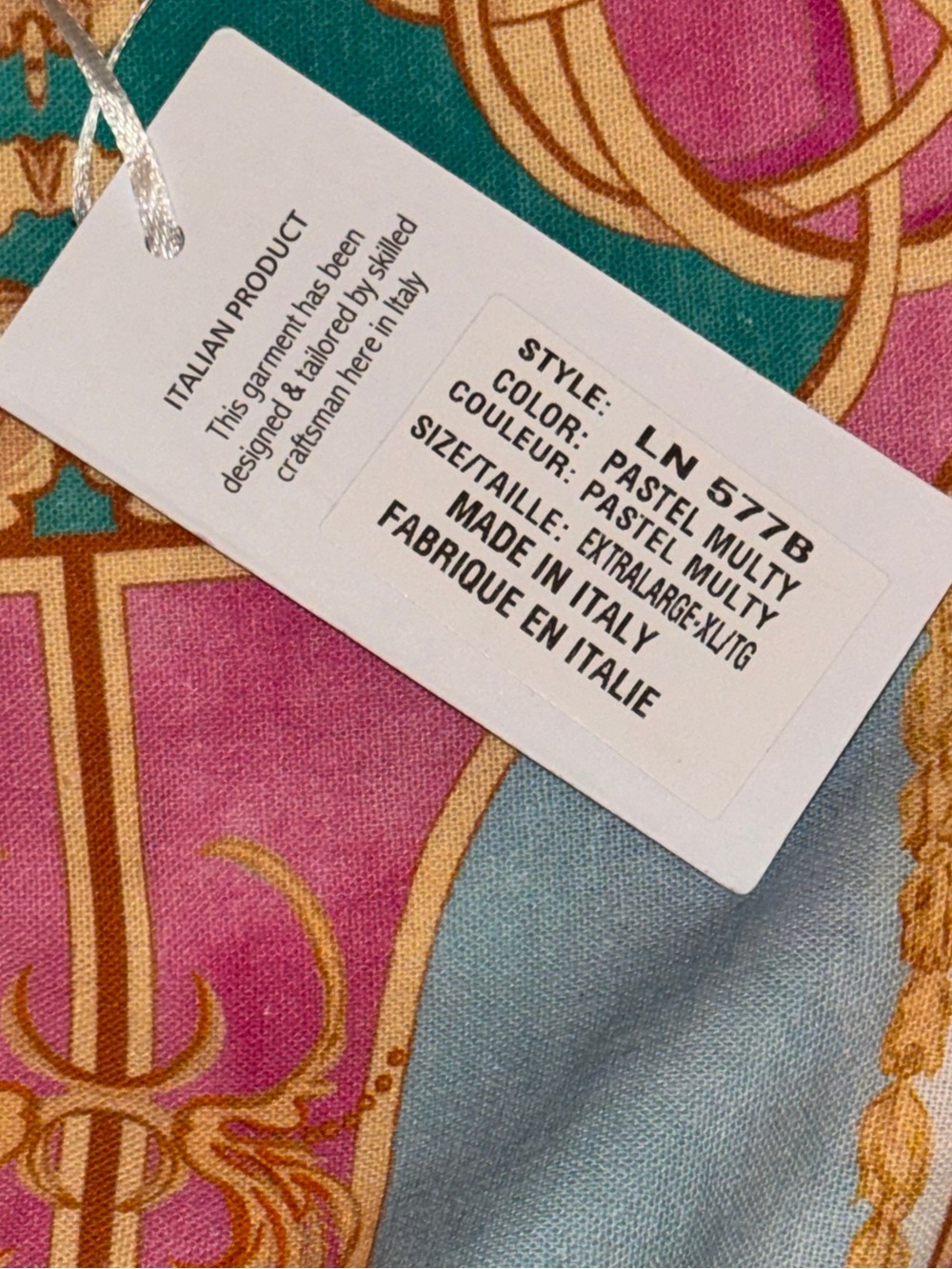 Le Ragazze Linen ITALIAN MADE Sleeveless Midi Dress in Pastel Multi NWT - Picture 8 of 9